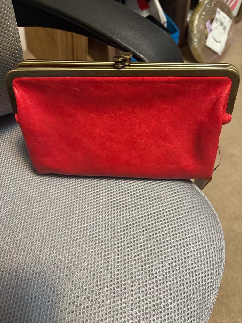 New with tags Bama Forever brand Red Vintage-Style Frame Clutch wallet purse.